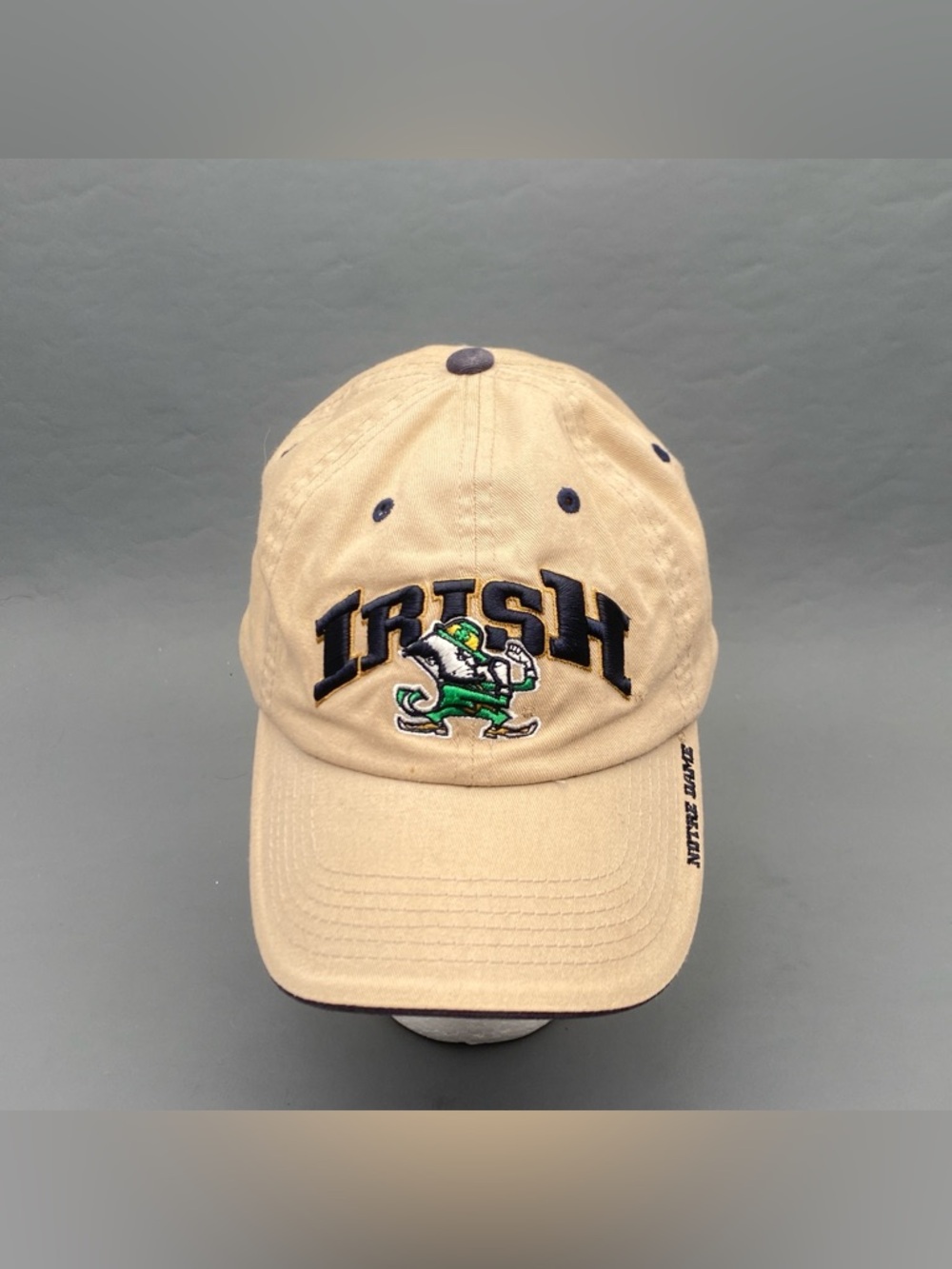 Notre Dame Fighting Irish Hat Top of the World Tan Beige Strapback Vintage Cap
